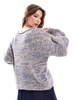 ASOS DESIGN loose knit one shoulder sweater in blue twist yarn