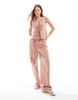 ASOS DESIGN wide leg pants in multicolor stripe - part of a set