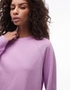 ARKET soft crew neck terry sweatshirt in purple