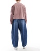 ASOS DESIGN Premium denim oversized balloon jeans with wash