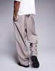 ASOS DESIGN wide leg smart pants in mushroom