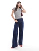 ASOS DESIGN shirred t-shirt in gray heather