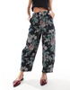 ASOS DESIGN Petite barrel leg pants in floral print