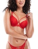 Ann Summers sweet surrender padded plunge lace and mesh bra in red