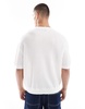 Bershka knit textured t-shirt in white