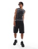 Bershka oversized tank top in washed gray