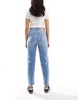 Bershka comfort fit mom jeans in light blue