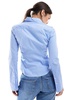 Bershka fitted shirt in blue stripe