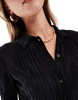 ASOS DESIGN plisse shirt in black - part of a set