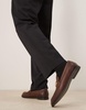 ASOS DESIGN penny loafers in brown with gold hardware