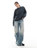 ASOS DESIGN oversized sweatshirt in washed charcoal