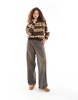 Polo Ralph Lauren polar fleece half zip sweatshirt in brown print