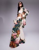 River Island botanical print wide leg pants in cream - part of a set
