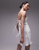 Topshop floral strap jacquard mini slip dress in ivory