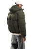 Bershka puffer jacket with hood in khaki