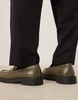 ASOS DESIGN embossed loafers in olive green