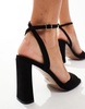 ASOS DESIGN Noah barely there block heeled sandals in black