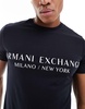 Armani Exchange linear logo T-shirt in navy