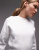 Topshop knit compact fitted waist sweater in ivory