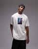 Topman oversized fit t-shirt with Tokyo street print in washed stone