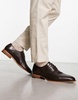 ASOS DESIGN lace up shoes in brown leather