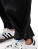 ASOS DESIGN button hem barrel tailored pants in black
