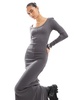 Brave Soul ribbed jersey dress in slate gray