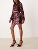 ASOS EDITION embellished sequin mini skirt in burgundy - part of a set