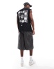 ASOS DESIGN oversized tank top in black with celestial back print