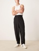 ASOS DESIGN smart baggy balloon fit pants in black