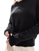 Brave Soul Petite crew neck sweater in black