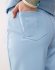 Amy Lynn Lupe faux leather straight leg pants in pale blue - part of a set