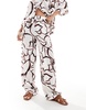 River Island abstract print pants in brown - part of a set