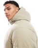 Jack & Jones oversized boxy puffer jacket in beige