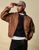 ASOS DESIGN smart harrington jacket in brown