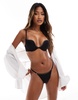 Ann Summers compassionate microfiber padded plunge bra with diamante detail in black