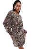 ASOS DESIGN linear embellished batwing mini dress with cowl back in dusky lilac