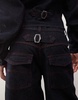 COLLUSION X002 baggy jeans with turn up hem in rinse wash