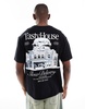 Bershka tasty house back printed T-shirt in black