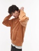 ARKET relaxed terry hoodie in terracotta orange