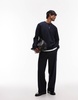 ARKET minimal jersey sweatshirt with crew neck in navy