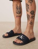 Calvin Klein Jeans large logo slides in navy