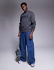 BOSS Green Salbo Tape Logo sweatshirt regular fit in dark gray - part of a set