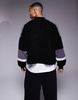 ASOS DESIGN extreme oversized color block sweater in black gray and white fleece