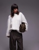 Topshop ultra fluffy oversized sweater in ivory