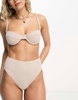 4th & Reckless lopez textured bikini bottom in stone