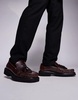 ASOS DESIGN square toe loafers in brown with tassel