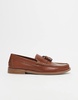 ASOS DESIGN tassel loafers in tan leather with natural sole
