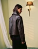 Mango faux leather button up jacket in brown