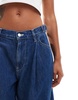 ASOS DESIGN side cinch jeans in indigo